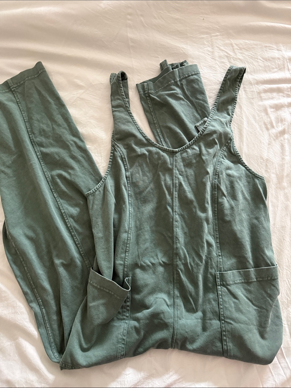 Z Supply Sage Green Sleeveless Jumpsuit with Pockets